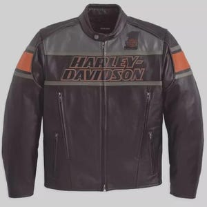 Harley Davidson Vintage Leather Biker Jacket, Premium Leather Biker Jacket