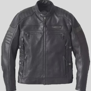 Harley-Davidson 120th Anniversary Cafe Racer Leather Jacket: Distressed Cowhide Biker Gear