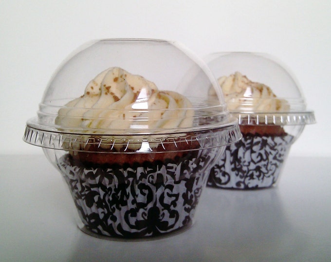 50 Crystal Clear Cupcake Favor Box / Container / Holder / Etsy
