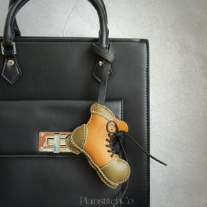 Leather Shoe Bag Charm, Handmade Leather Bag Charm, Leather Handbag and Purse Charm, Cute Shoe Keychain Charm