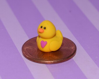 Quackers a Miniature Ducky with Pink Heart