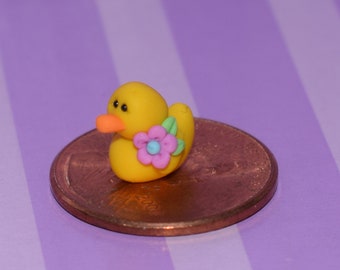 Darling a Miniature Ducky with Pink Flower