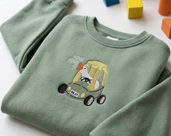Felpa ricamata con oca sciocca per bambini, maglietta divertente con oca sciocca per bambini, maglietta con oca per bambini, maglietta con oca per bambini