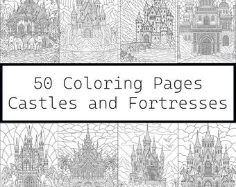 Castles and Fortresses Coloring Pages: 50 Printable Medieval Scenes (PDF Download)