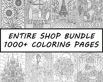 Mega Coloring Book Bundle | 1000+ Line Art Pages (PDF Download)