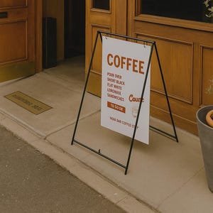 Sidewalk Sign -  Freestanding Outdoor Advertising Sign - Sandwich Board Sign - Custom A-Frame Sidewalk Sign - Outdoor Cafe Sign