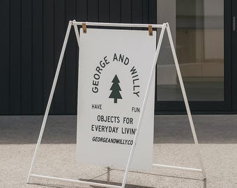 Business Sidewalk Sign – Custom Logo Street Display, Personalized Outdoor Advertising Board for Storefront or Restaurant