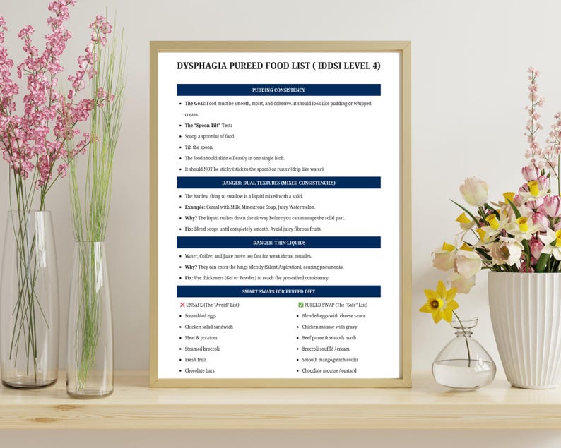 Dysphagia Pureed Food List – IDDSI Level 4 Guide, Swallowing Safety ...