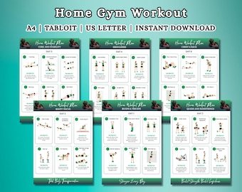 Plan de entrenamiento con mancuernas en casa de 6 días: Fuerza corporal completa (Guía en PDF) Entrenamiento en casa, Gimnasio en casa, Plan de entrenamiento fácil, Entrenamiento con mancuernas