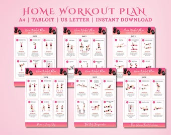 Anfängerfreundlicher Trainingsplan für Zuhause Druckbarer 30-Tage-Fitnessführer | Hantel + Eigengewicht Übungen | Digitale PDF Heimworkouts, zum Ausdrucken