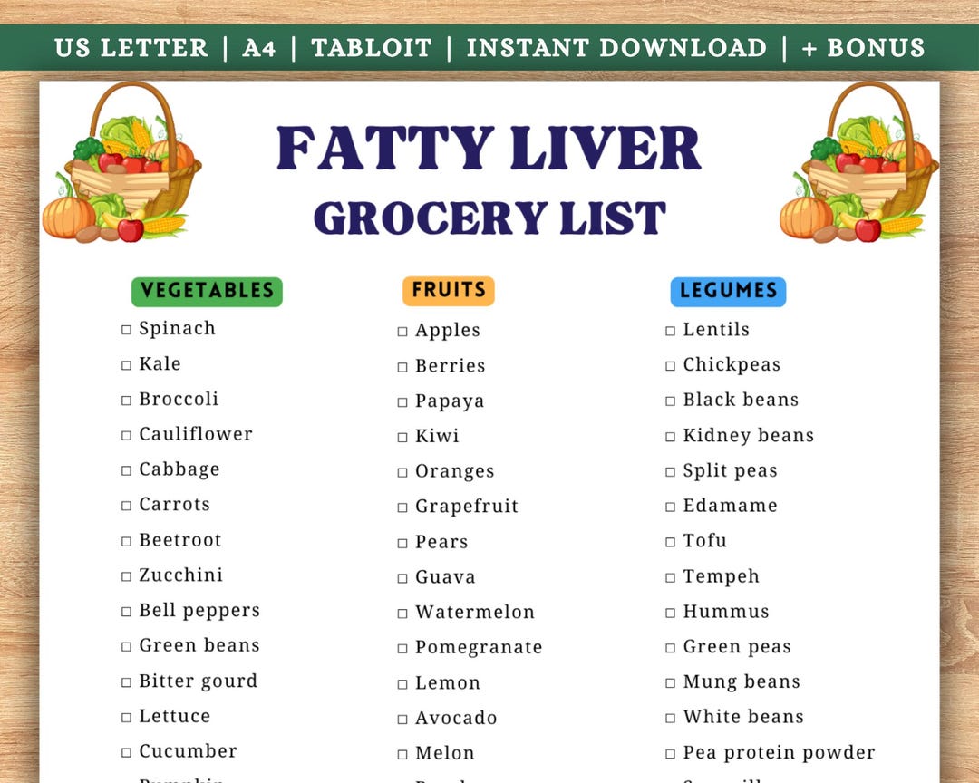 Fatty Liver Grocery List, Low Fat Low Sugar Shopping List for NAFLD ...
