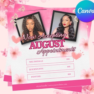 Deal or No Deal Flyer, Back To School Flyer, Back To School Sale Flyer, August Hair Flyer, August Booking Flyer, Lash Flyer, Nail, Braids