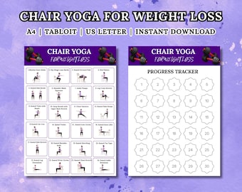 Ultimate Chair Yoga for Seniors Printable – 28-Day Exercise Program, Weight Loss, Wellness Bundle, Workout Guide, Tracker, Fitness