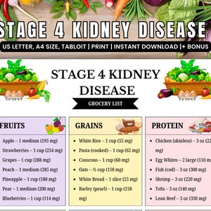 Stage 4 Kidney Disease Food List | Printable Renal Diet Chart | Kidney ...