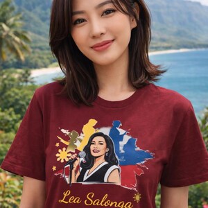 Camiseta em homenagem a Lea Salonga: Camiseta de algodão penteado com orgulho filipino imagem 7