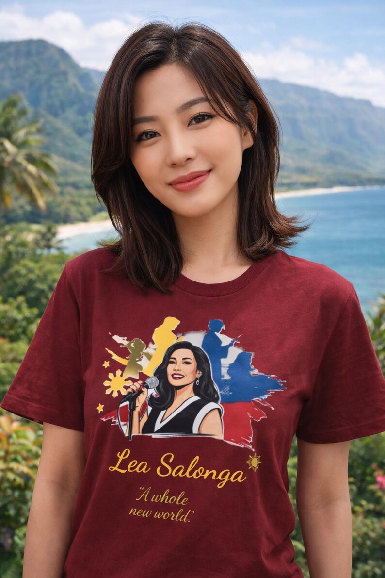 Camiseta em homenagem a Lea Salonga: Camiseta de algodão penteado com orgulho filipino imagem 7