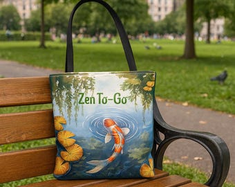Koi Fish Tote Bag: Eco-Friendly Polyester Shopping Bag