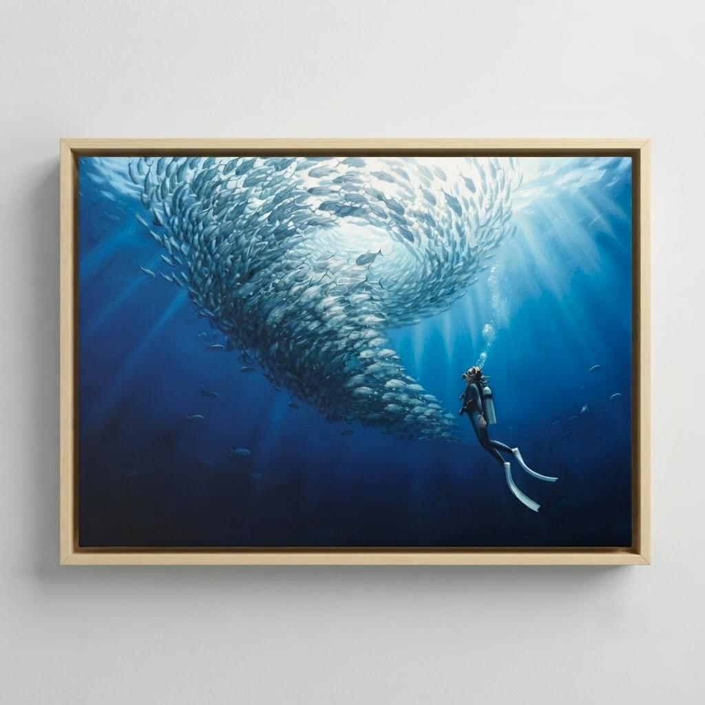 【水彩画】　ダイビングショップ　額付き Scuba Diver Painting - Etsy