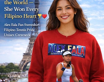 Felpa con cappuccio Alex Eala Fan - Felpa girocollo Filipino Tennis Pride, pullover sportivo unisex con grafica