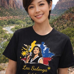 Camiseta em homenagem a Lea Salonga: Camiseta de algodão penteado com orgulho filipino imagem 5