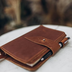 Handmade Full Grain Leather Notebook: A6/A5 Refillable Journal