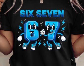 Six Seven 67 Brainrot Meme PNG SVG, Italian Kids Gaming, Gen Alpha Funny Slang, Baseball Number ,67 Meme, T-Shirt Design, digital download