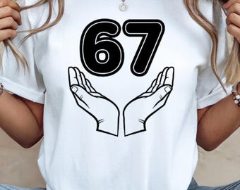 Six Seven 67 PNG SVG Cut File, Funny Viral 67 Meme Design, Gen Alpha Trend for Cricut Silhouette, Shirts Mugs Crafts, digital download