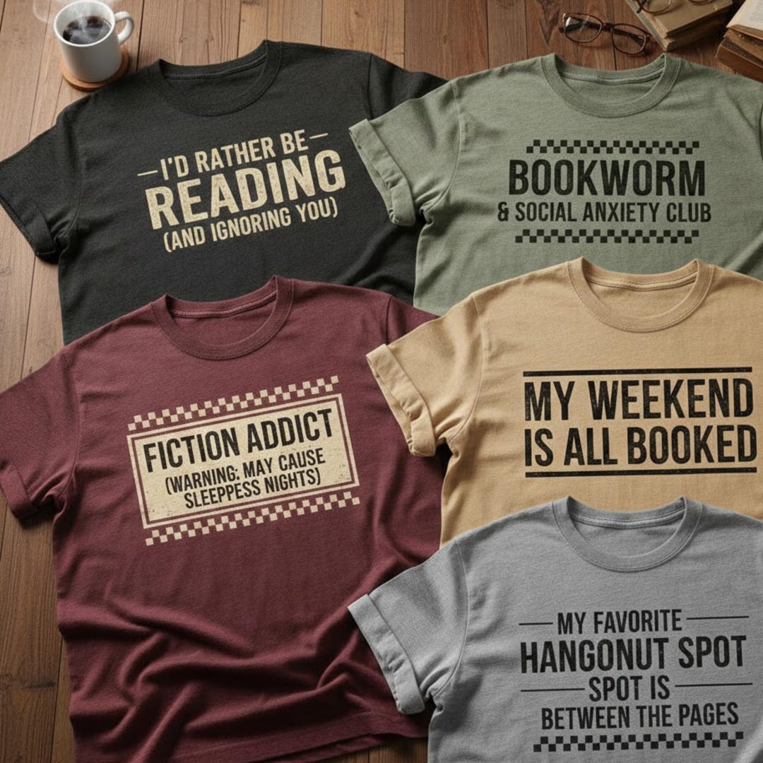 Funny Reading Quotes PNG Bundle | Book Lover Shirt Design | Retro ...