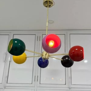 Sputnik Chandelier Modern Light Mid Century 6 Arm Lights Shade Multi Color Fixture
