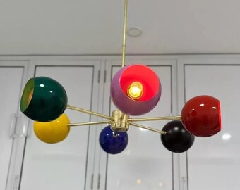 Sputnik Chandelier Modern Light Mid Century 6 Arm Lights Shade Multi Color Fixture