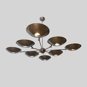 Stilnovo Style Brass Sputnik Chandelier Ceiling Light Fixture Mid Century Home Decorative