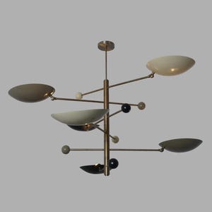 Sputnik Chandelier Mid Century Stilnovo Style 6 Multi Color Shade Light Fixture