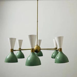 6 Arms 12 Light Beautiful Mid Century Stilnovo Modern Brass Sputnik Chandelier Decorative