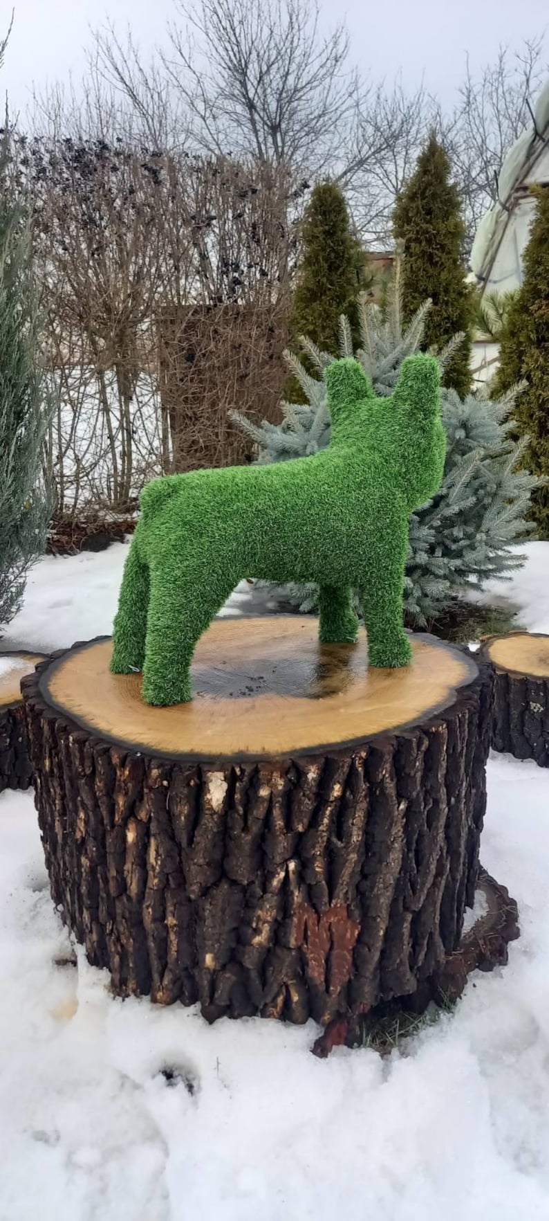 GREENOMYtopiary French Bulldog Topiary Sculpture - Thumbnail 2