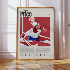 Carey Price Poster, Montreal Canadiens Poster, NHL Poster, Hockey Poster, Sports Poster, Mid-Century Modern, Sports Bedroom Posters