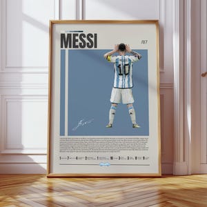 Lionel Messi Poster, Argentina Soccer Print, Soccer Gifts, Sports Poster, Football Player Poster, Soccer Wall Art, Sports Bedroom Posters