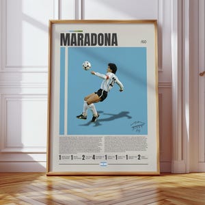 Diego Maradona Poster, Argentina Soccer Poster, Soccer Gifts, Sports Poster, Football Player Poster, Soccer Wall Art, Sports Bedroom Posters