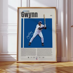 Tony Gwynn Poster, San Diego Padres Poster, Baseball Prints, Sports Poster, Baseball Player Gift, Baseball Wall Art, Sports Bedroom Posters