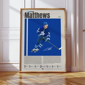 Auston Matthews Poster, Toronto Maple Leafs Poster, NHL Poster, Hockey Poster, Sports Poster, Mid-Century Modern, Sports Bedroom Posters