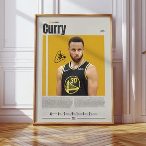 Steph Curry Poster, Golden State Warriors, NBA Poster, Sports Poster, Mid Century Modern, NBA Fans, Basketball Gift, Sports Bedroom Posters