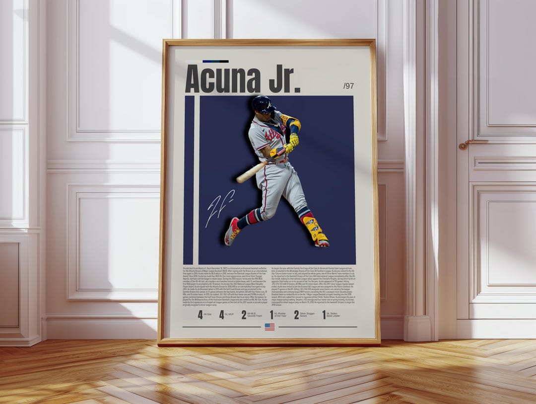 Ronald Acuna Jr. Poster, Atlanta Braves, Baseball Prints, Sports Poster ...