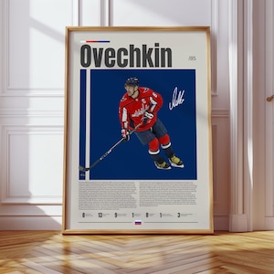Alexander Ovechkin Poster, Washington Capitals Poster, NHL Poster, Hockey Poster, Sports Poster, Mid-Century Modern, Sports Bedroom Posters