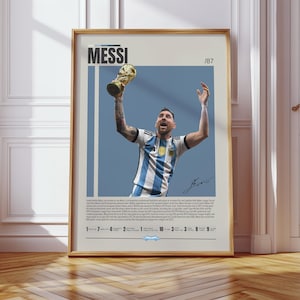 Lionel Messi Poster, Argentina Soccer Print, Soccer Gifts, Sports Poster, Football Player Poster, Soccer Wall Art, Sports Bedroom Posters