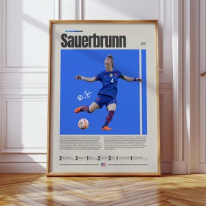 Becky Sauerbrunn Poster, USWNT Poster, Soccer Gifts, Sports Poster, Football Player Poster, Soccer Wall Art, Sports Bedroom Posters