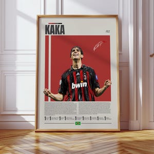Kaka Poster, AC Milan Poster, Soccer Gifts, Sports Poster, Football Player Poster, Soccer Wall Art, Sports Bedroom Posters