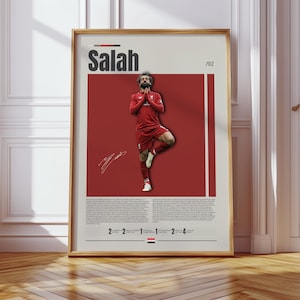 Mohamad Salah Poster, Egyptian Footballer Print, Soccer Gifts, Sports Poster, Football Poster, Soccer Wall Art, Sports Bedroom Posters
