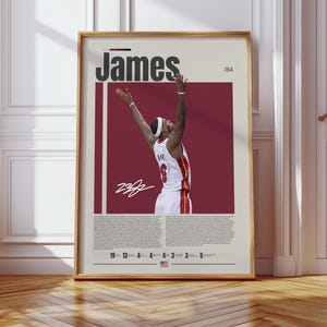 Lebron James Poster, LA Lakers Print, NBA Poster, Sports Poster, Mid Century Modern, NBA Fans, Basketball Gift, Sports Bedroom Posters