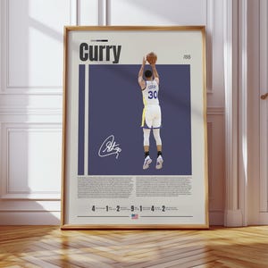 Steph Curry Poster, Golden State Warriors, NBA Poster, Sports Poster, Mid Century Modern, NBA Fans, Basketball Gift, Sports Bedroom Posters