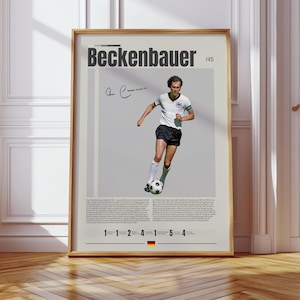Franz Beckenbauer Poster, German Footballer Poster, Soccer Gifts, Sports Poster, Football Poster, Soccer Wall Art, Sports Bedroom Posters
