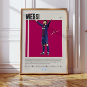 Lionel Messi Poster, Argentina Soccer Print, Soccer Gifts, Sports Poster, Football Player Poster, Soccer Wall Art, Sports Bedroom Posters